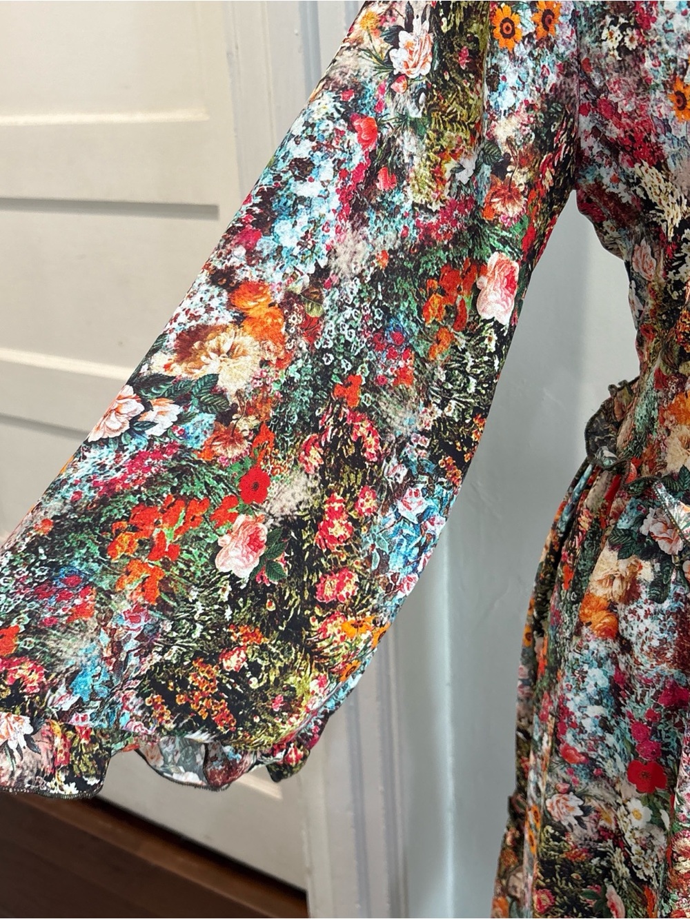 H&M Multi-Color Floral Keyhole Ruffle Maxi Dress - Picture 2 of 5